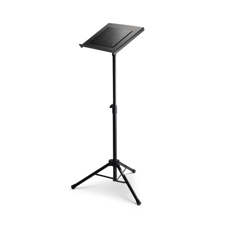 OnStage On-Stage LPT7000 Deluxe Laptop Stand, Adjustable Height and Tilt, Metal Construction, Black, Foldable - Image 1
